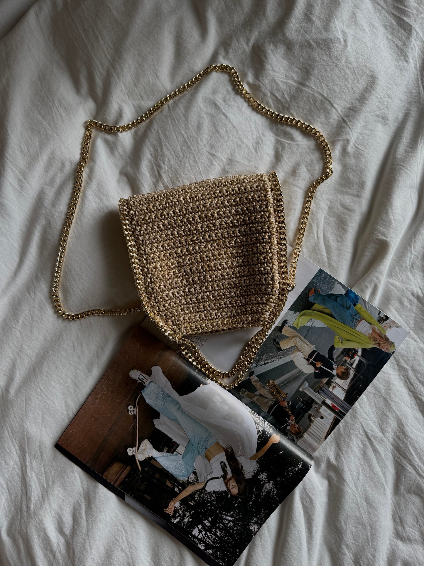 STAR bag mini// sabbia lurex oro