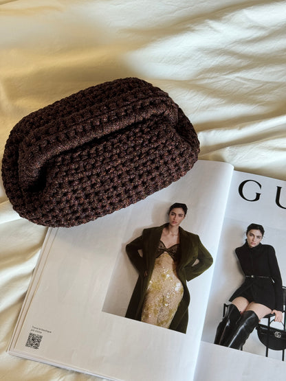 CLOUD bag standard// marrone lurex con manico