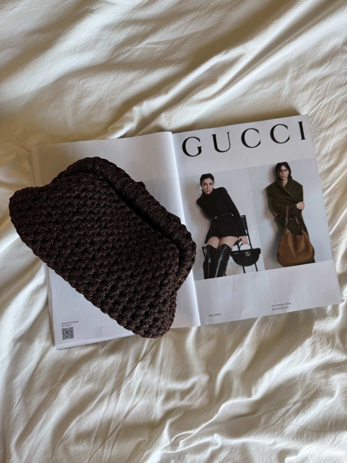 CLOUD bag standard// marrone lurex con manico