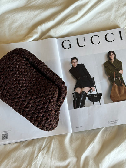CLOUD bag standard// marrone lurex con manico