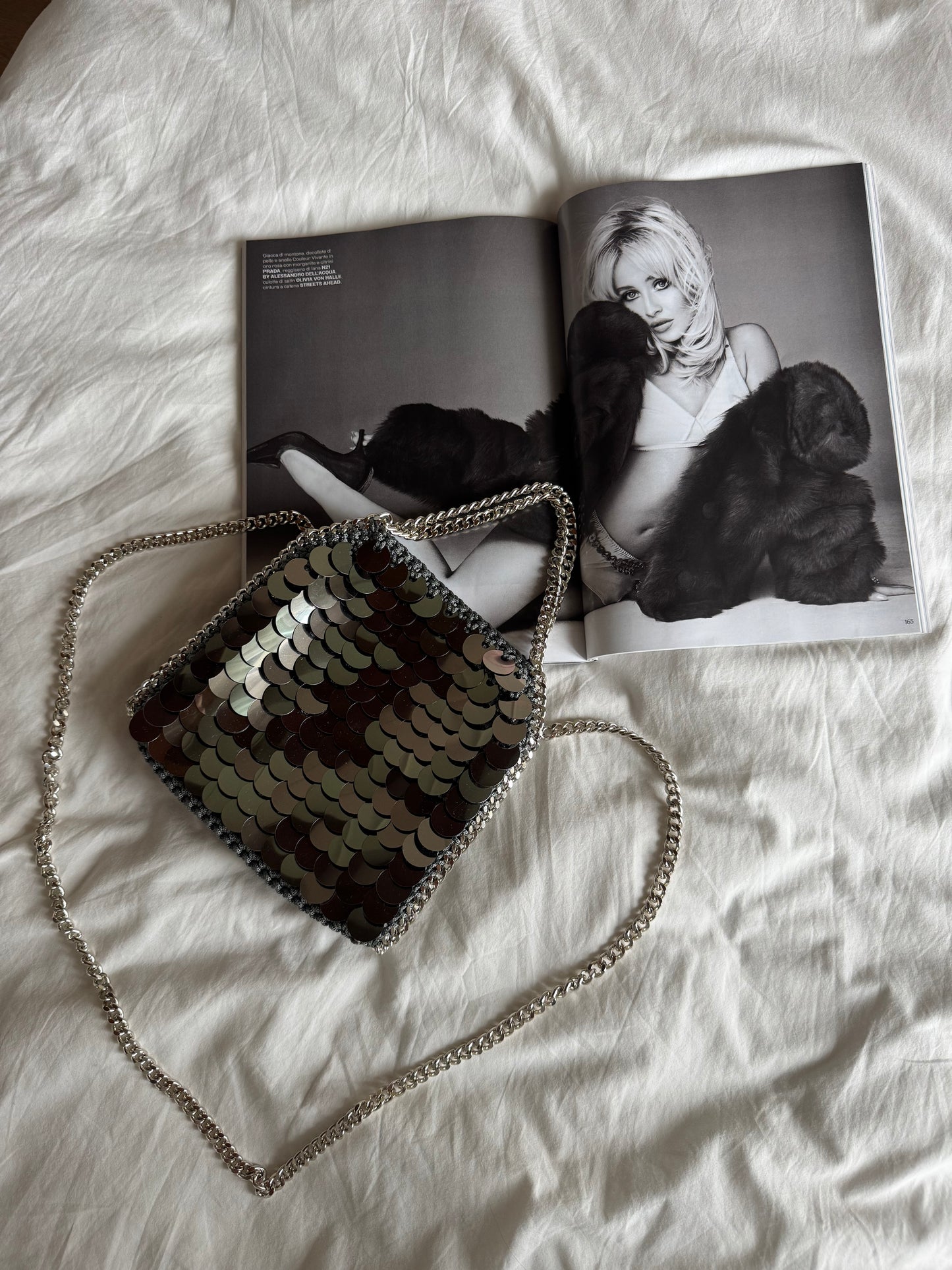 STAR bag mini// grigia scura con paillettes