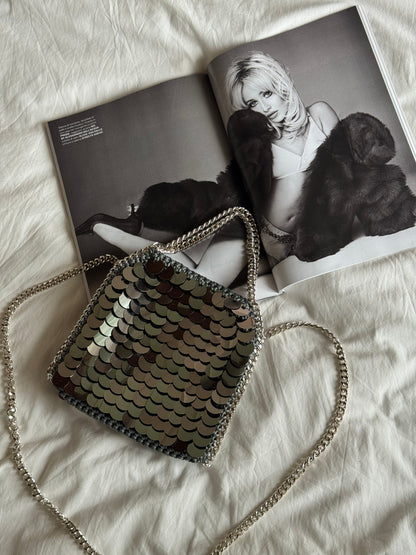 STAR bag mini// grigia scura con paillettes