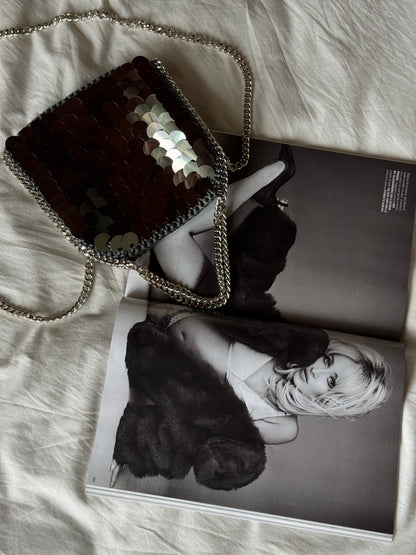 STAR bag mini// grigia scura con paillettes