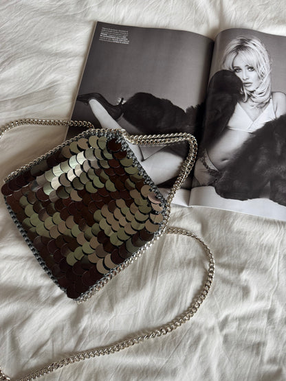 STAR bag mini// grigia scura con paillettes