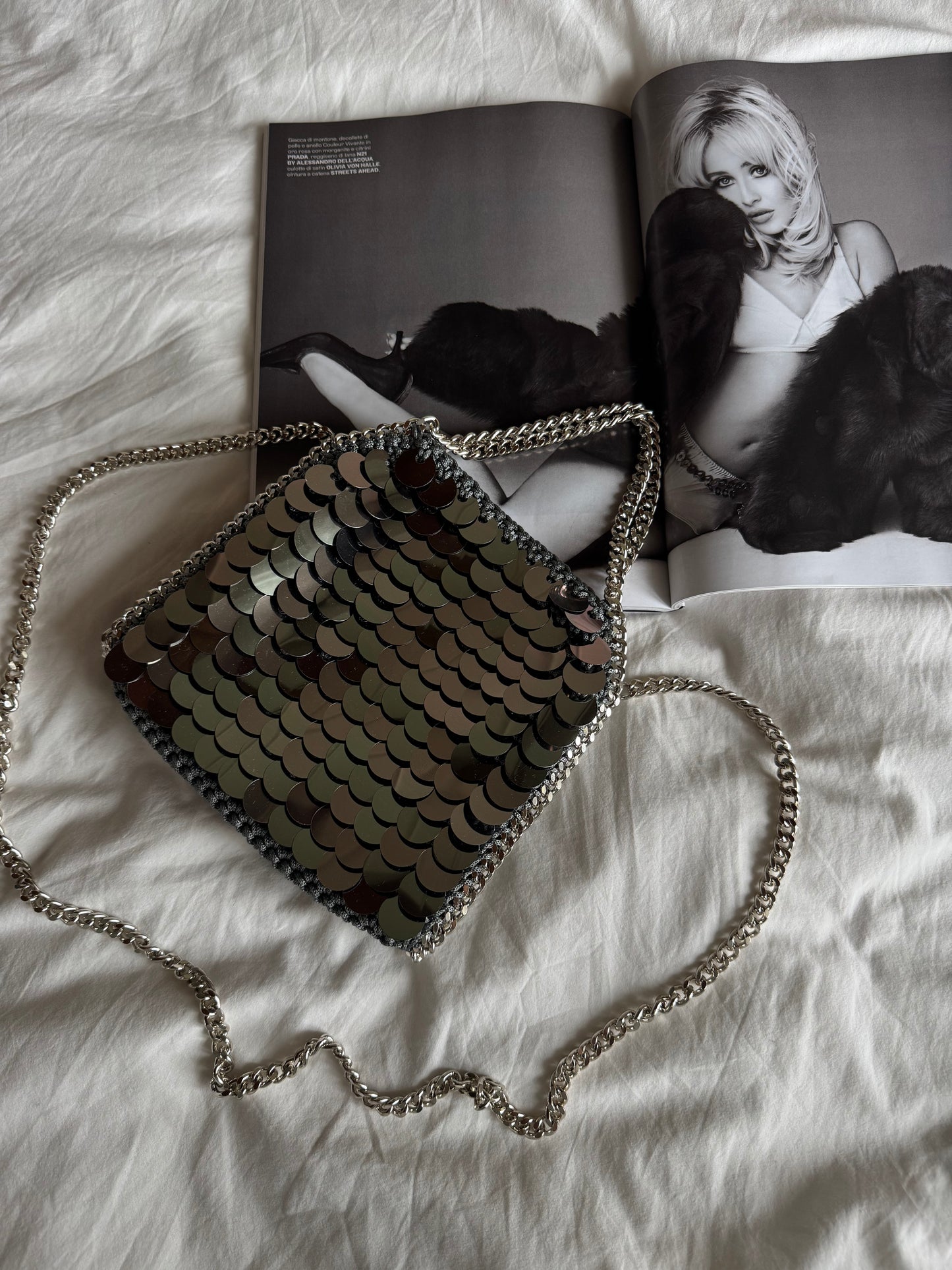 STAR bag mini// grigia scura con paillettes