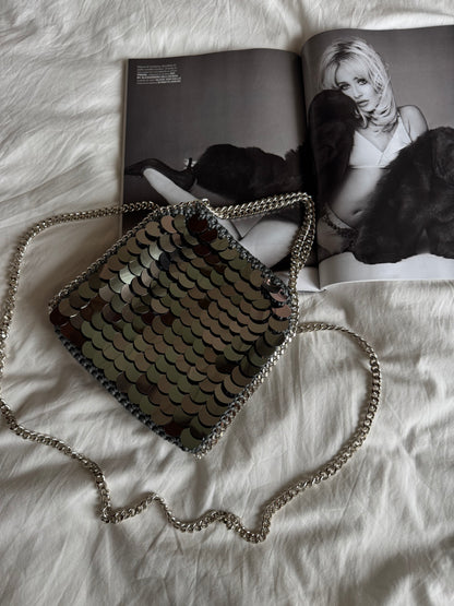 STAR bag mini// grigia scura con paillettes