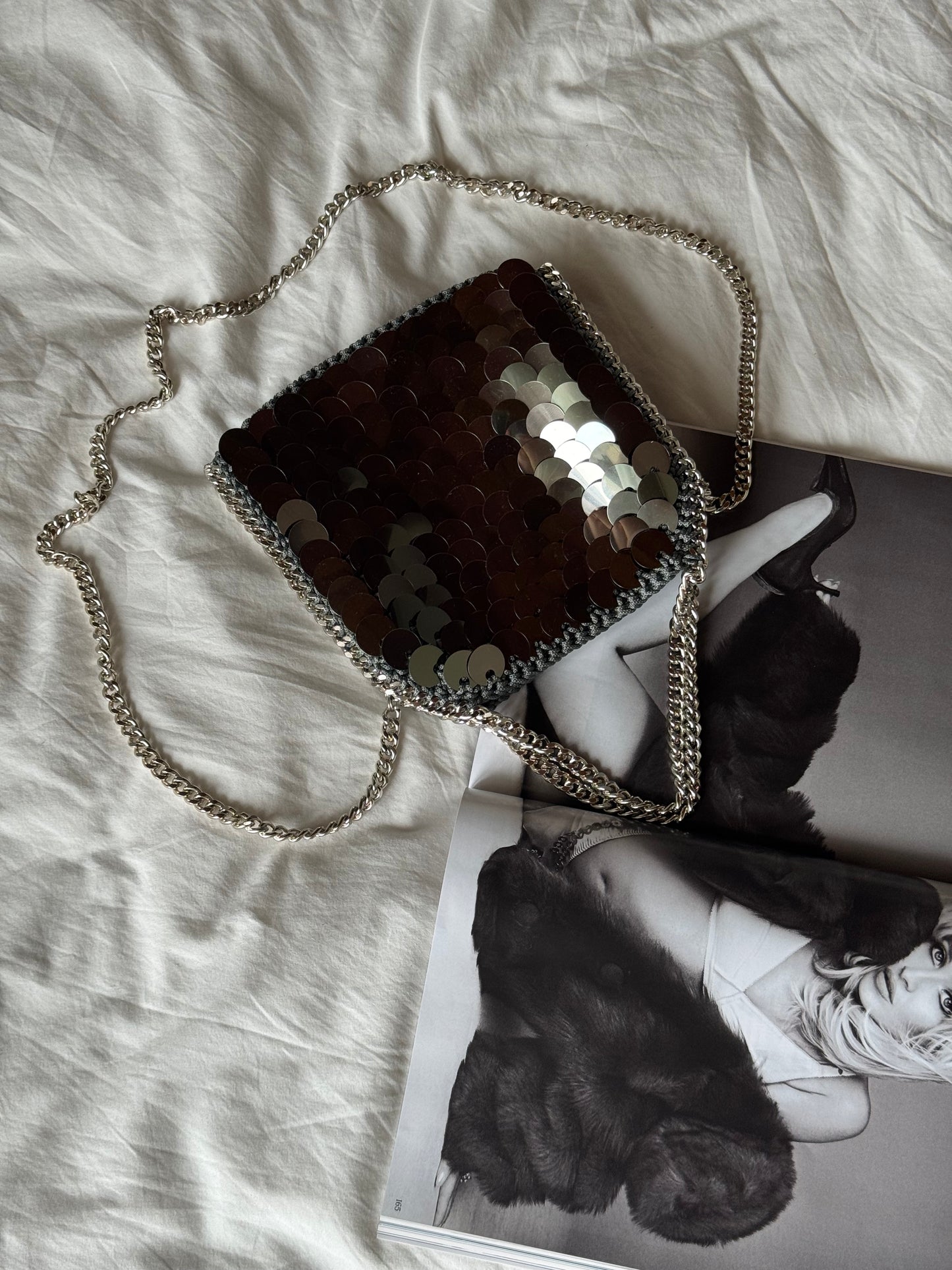 STAR bag mini// grigia scura con paillettes