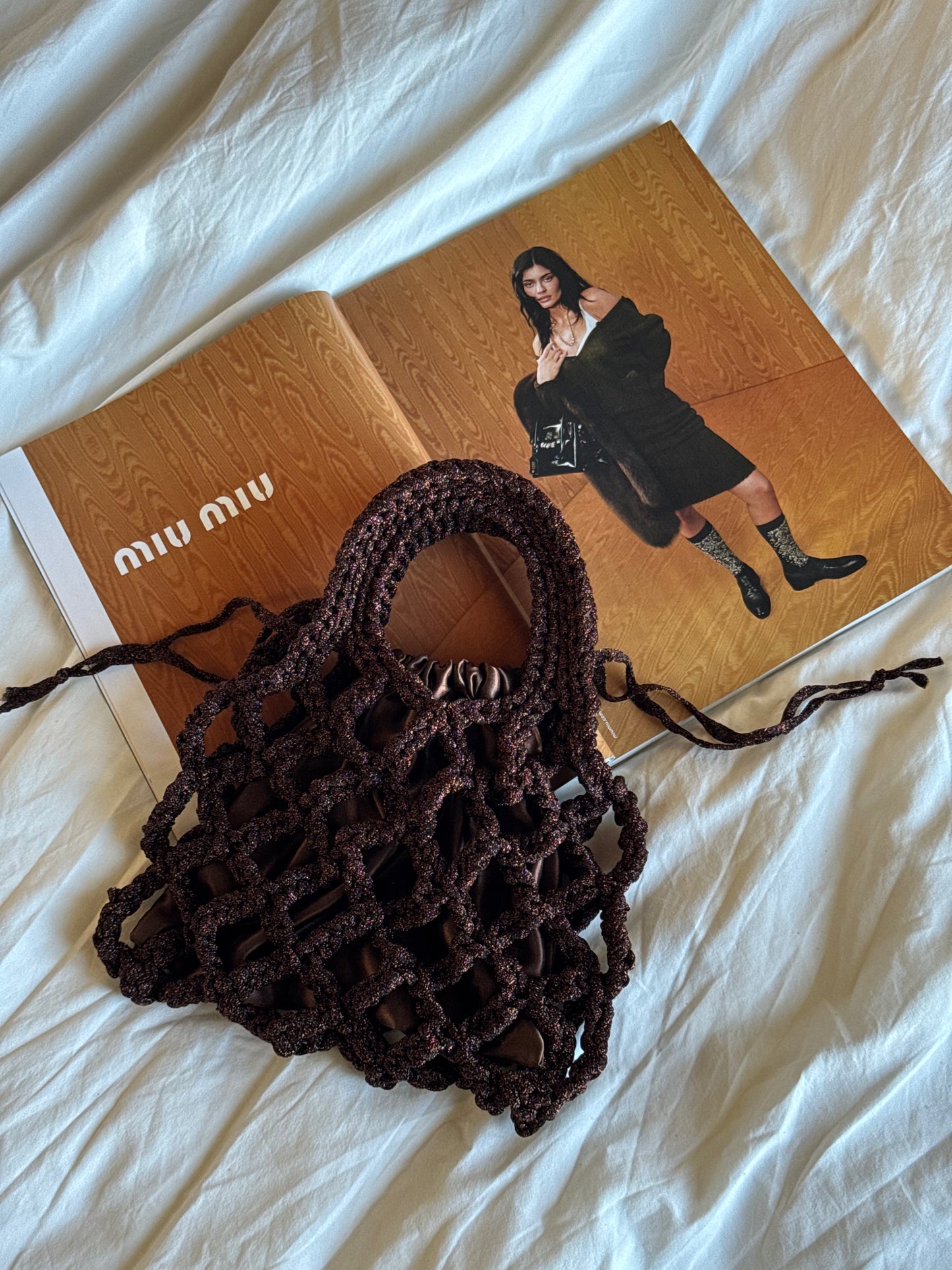 LOOM bag mini// marrone lurex