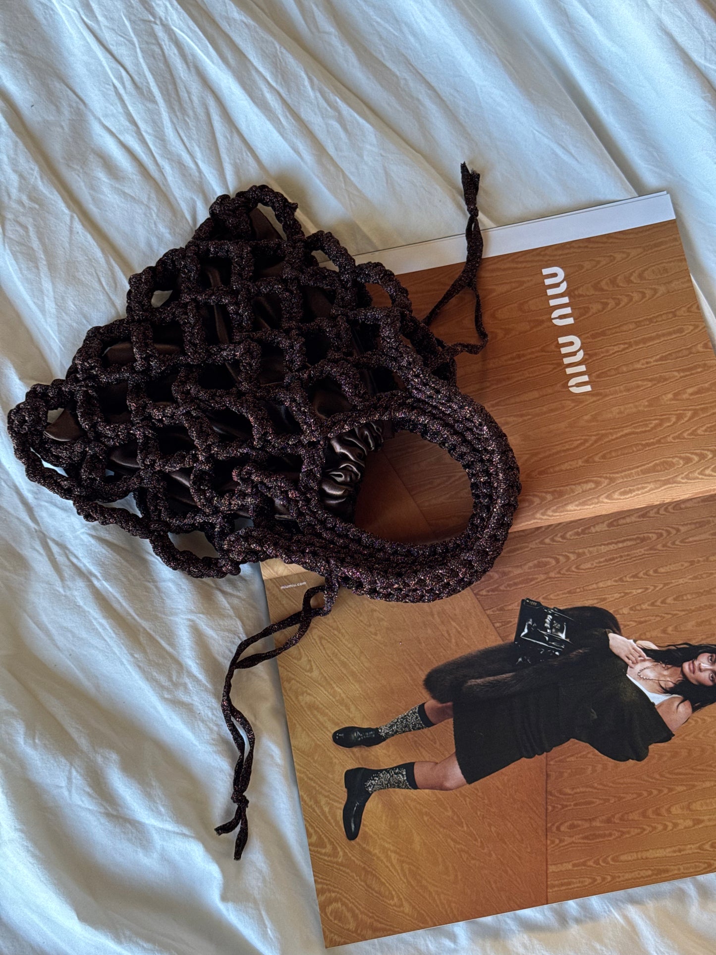 LOOM bag mini// marrone lurex