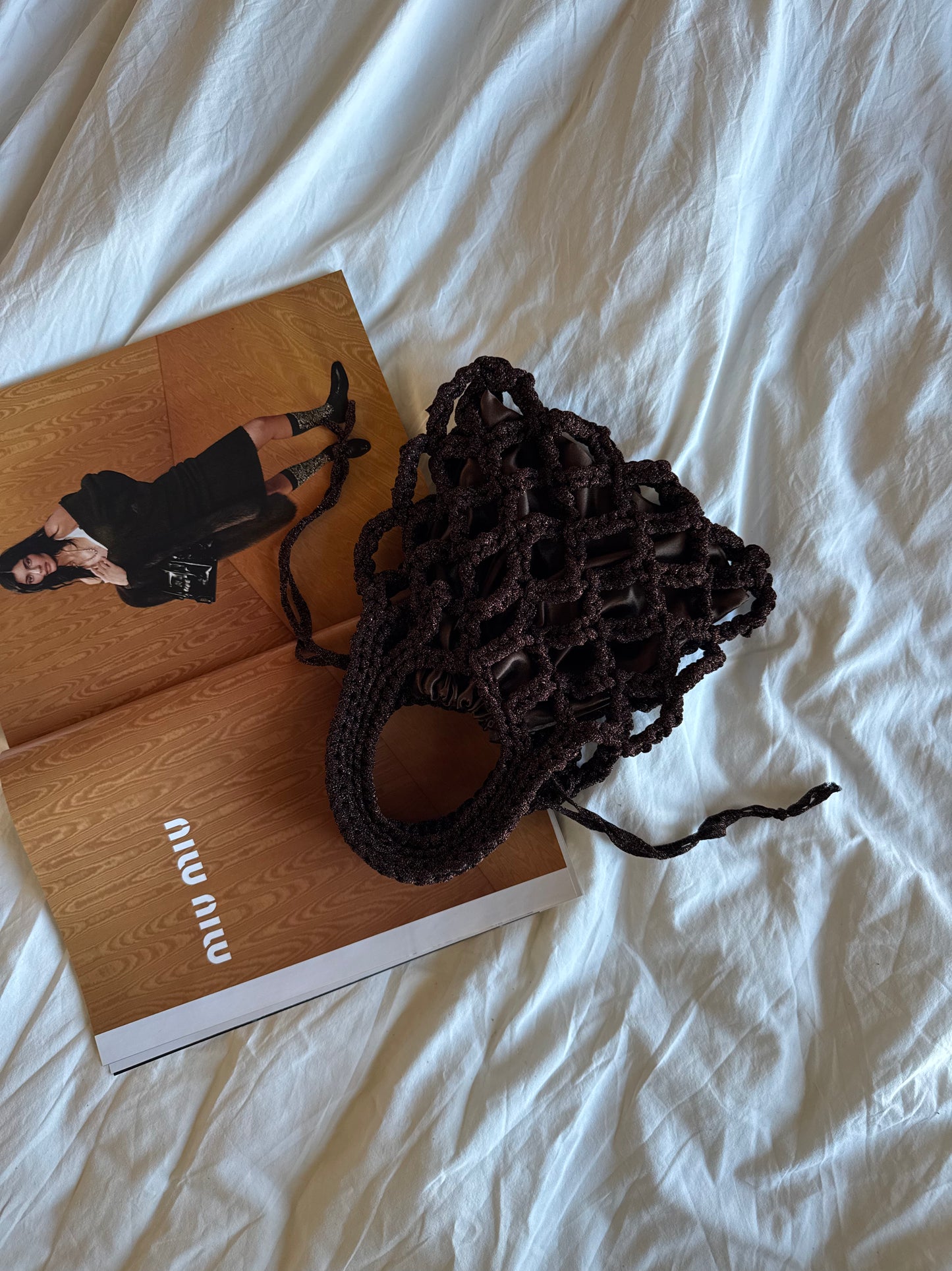 LOOM bag mini// marrone lurex