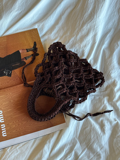 LOOM bag mini// marrone lurex