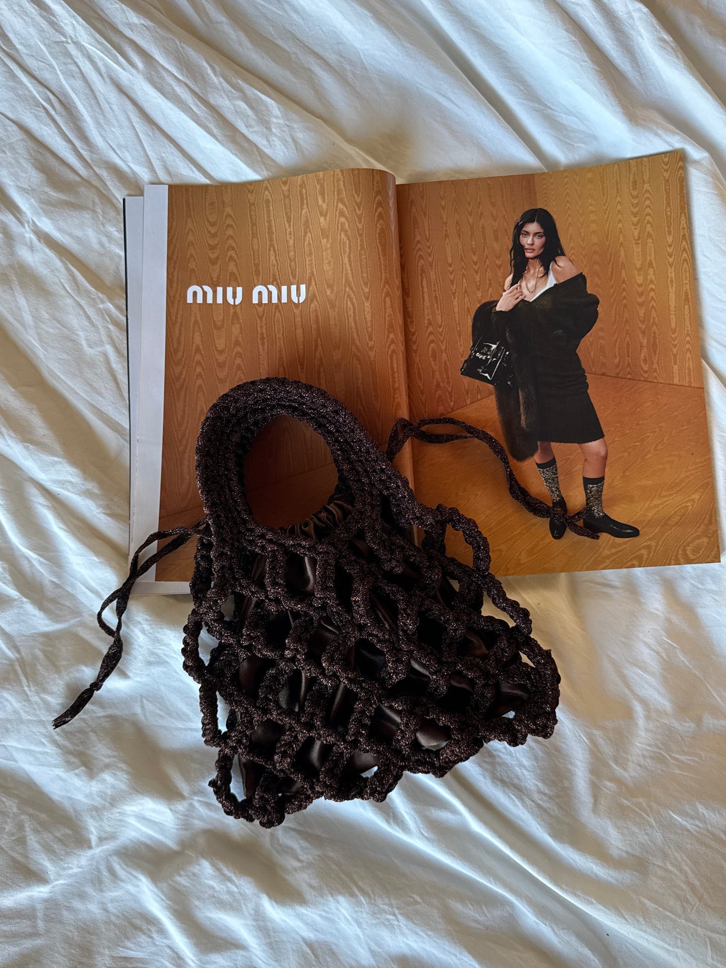 LOOM bag mini// marrone lurex