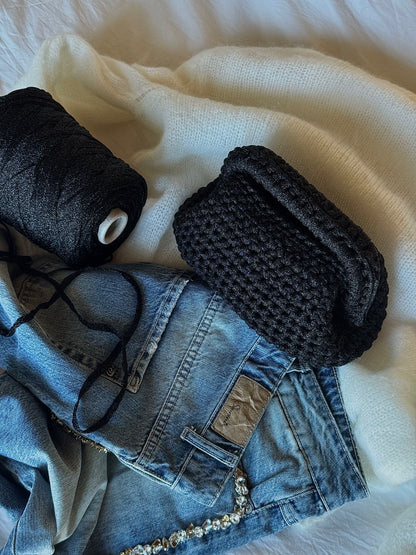 CLOUD bag standard// nera lurex con manico