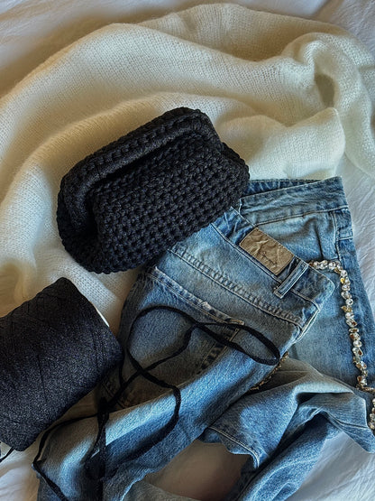CLOUD bag standard// nera lurex con manico