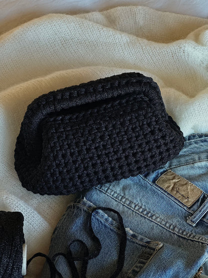 CLOUD bag standard// nera lurex con manico