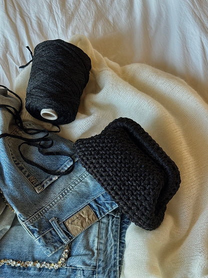 CLOUD bag standard// nera lurex con manico