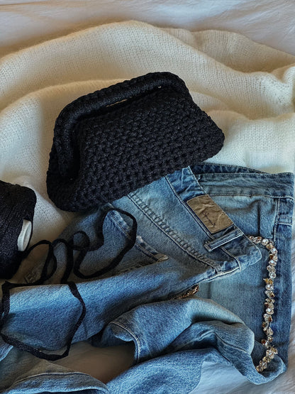 CLOUD bag standard// nera lurex con manico