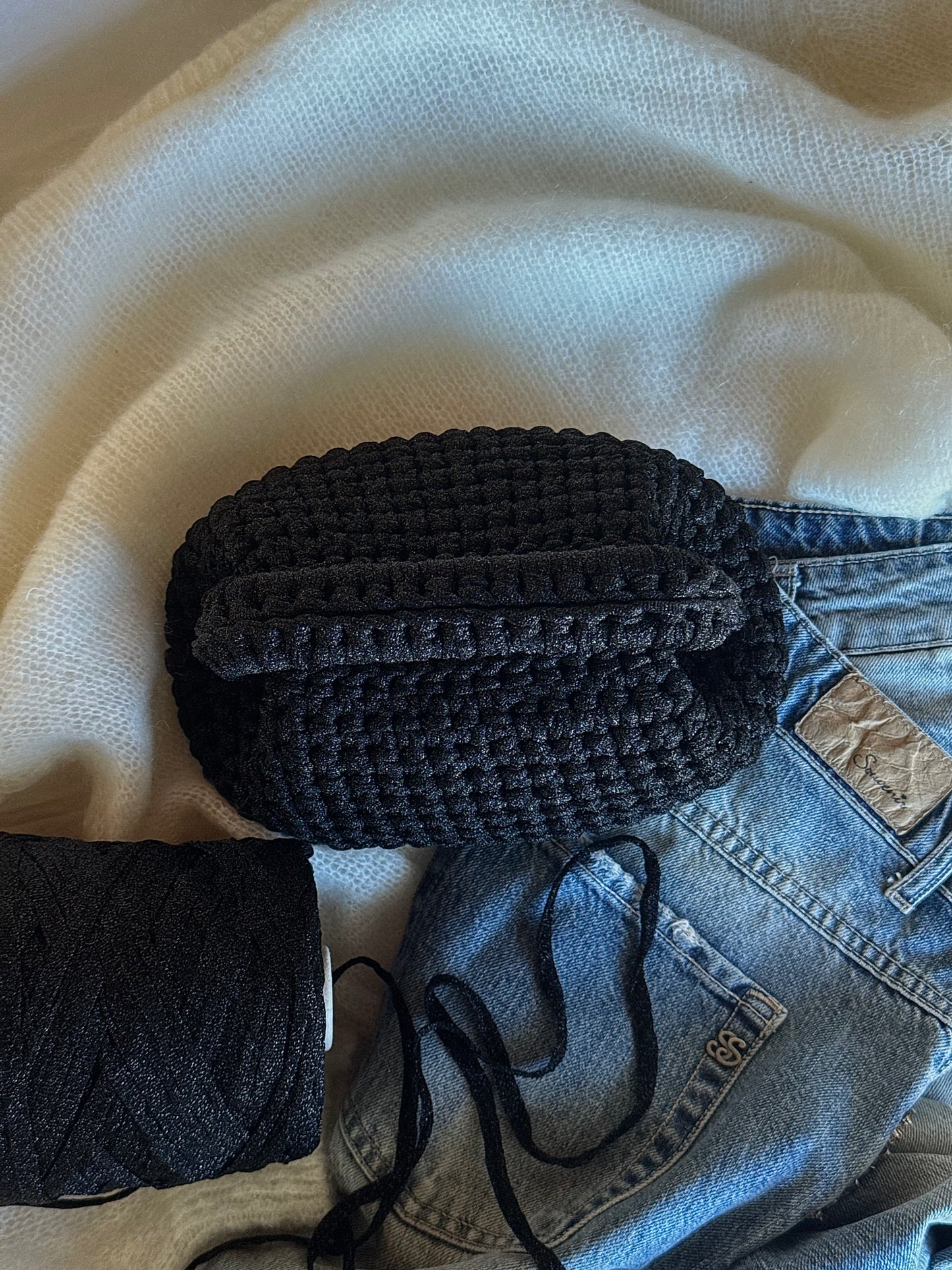 CLOUD bag standard// nera lurex con manico