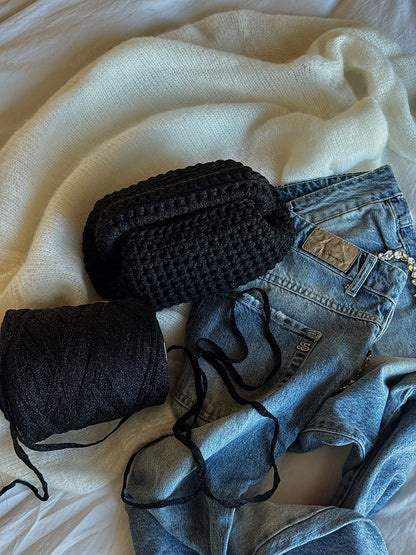 CLOUD bag standard// nera lurex con manico
