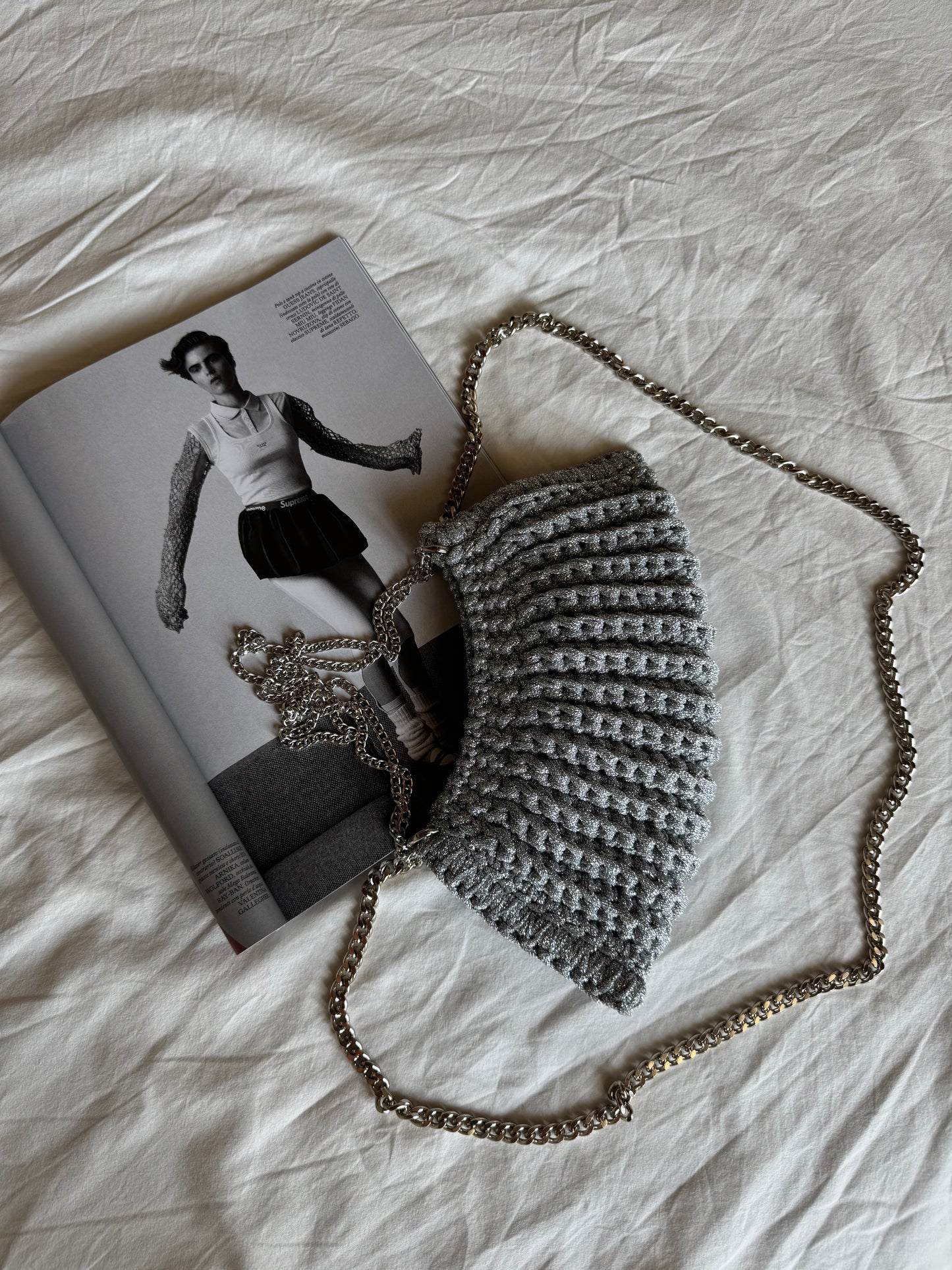 BONBON bag mini// argento lurex