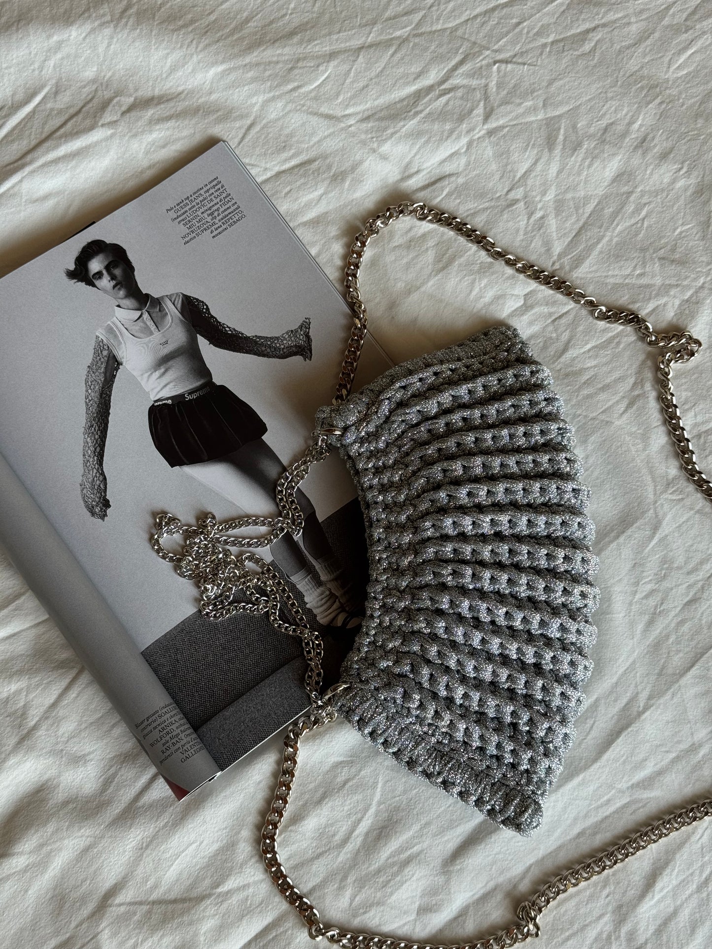 BONBON bag mini// argento lurex