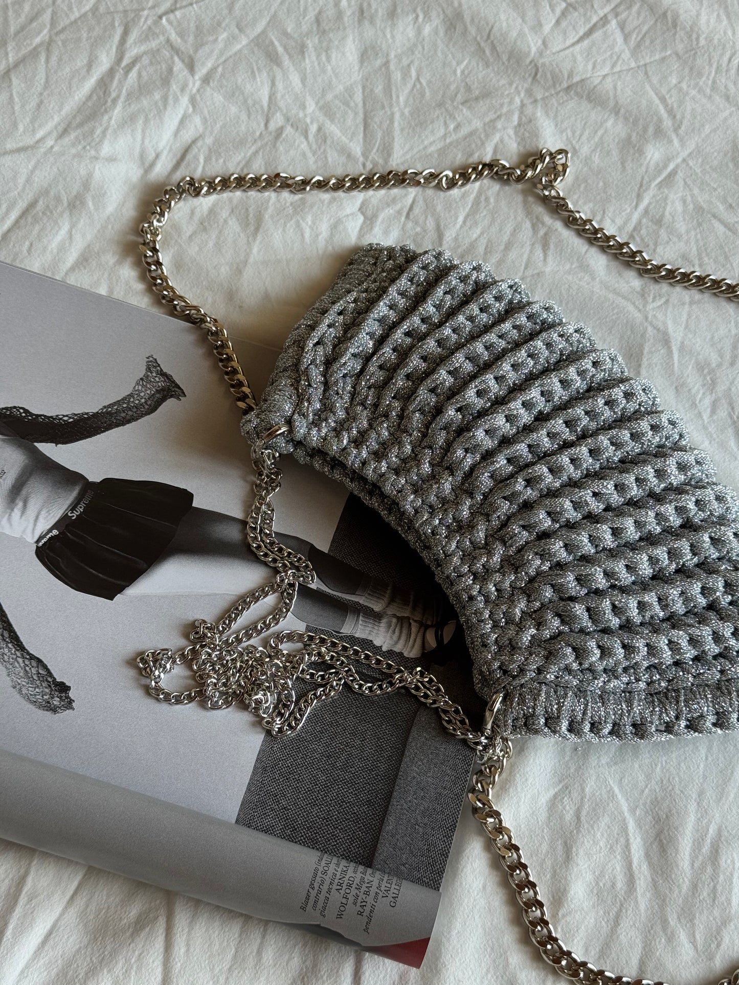 BONBON bag mini// argento lurex