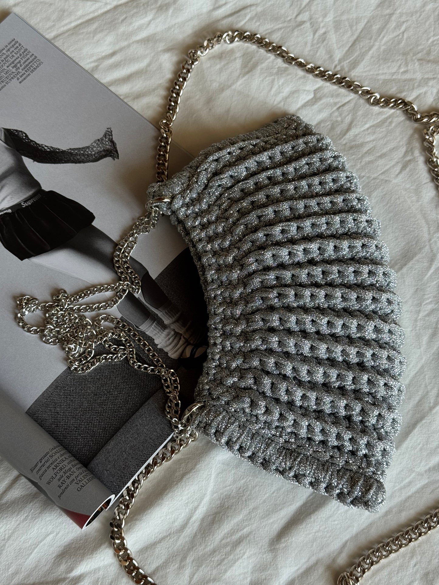 BONBON bag mini// argento lurex