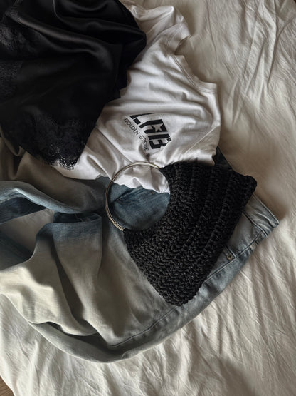 SHELL bag mini// nera lurex