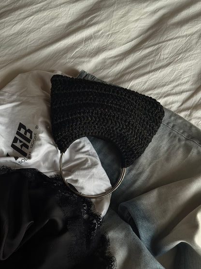 SHELL bag mini// nera lurex