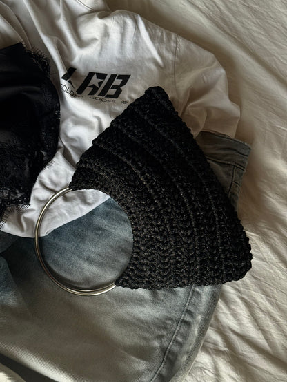 SHELL bag mini// nera lurex