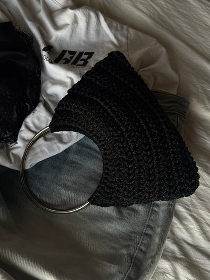 SHELL bag mini// nera lurex