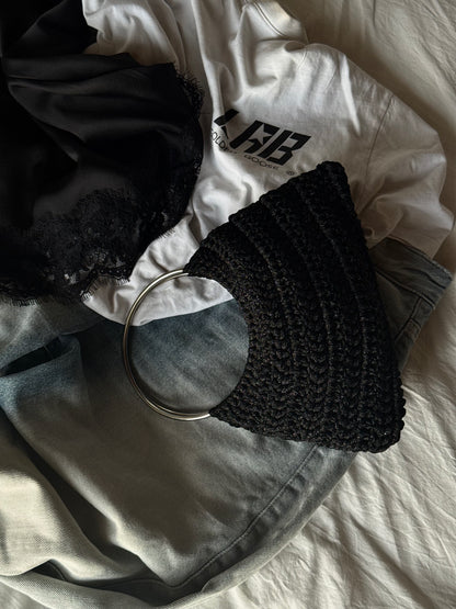 SHELL bag mini// nera lurex