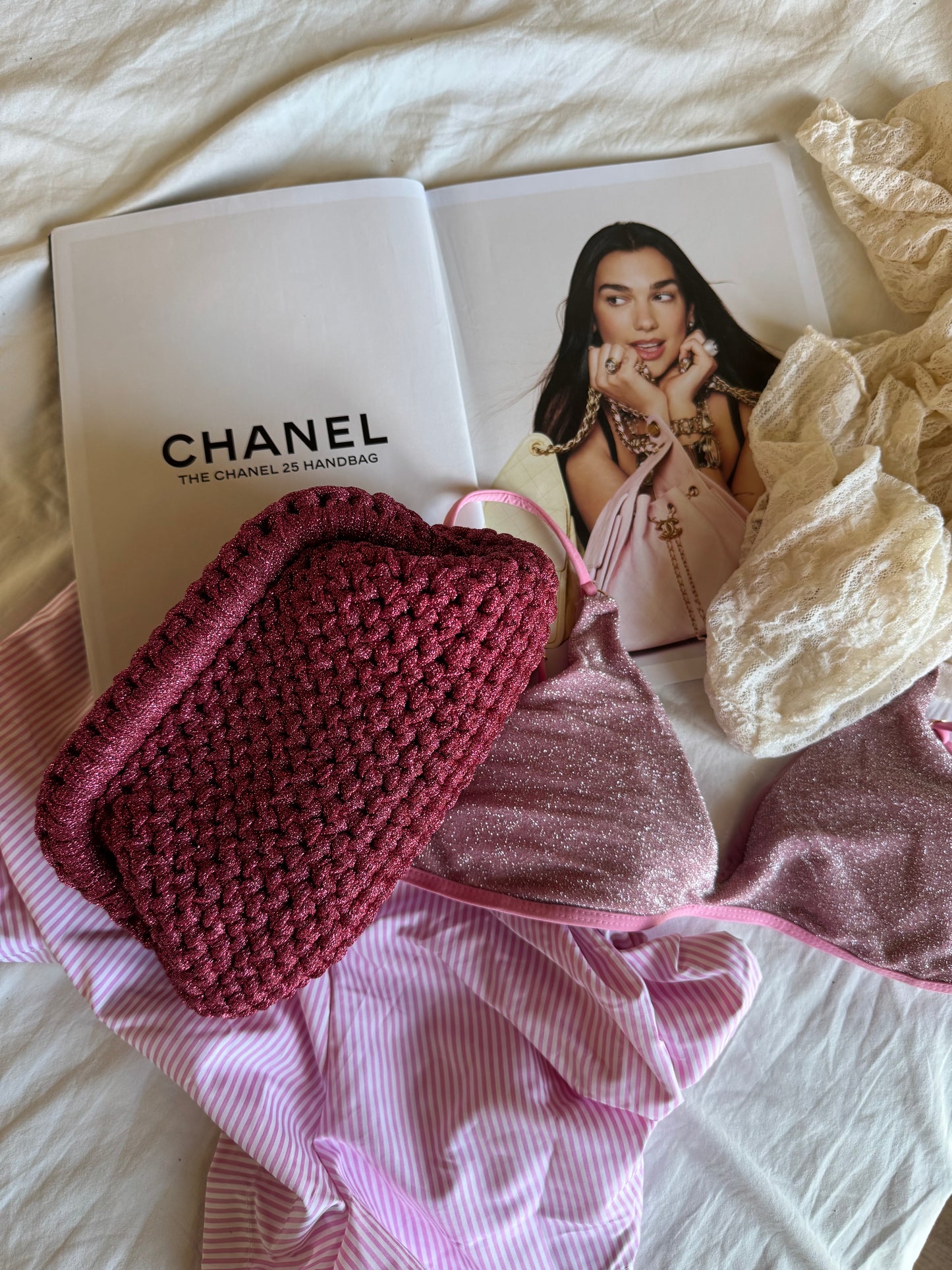 CLOUD bag standard// fucsia lurex