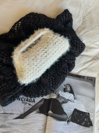 FLUFFY CLOUD bag standard// bianco latte con manico