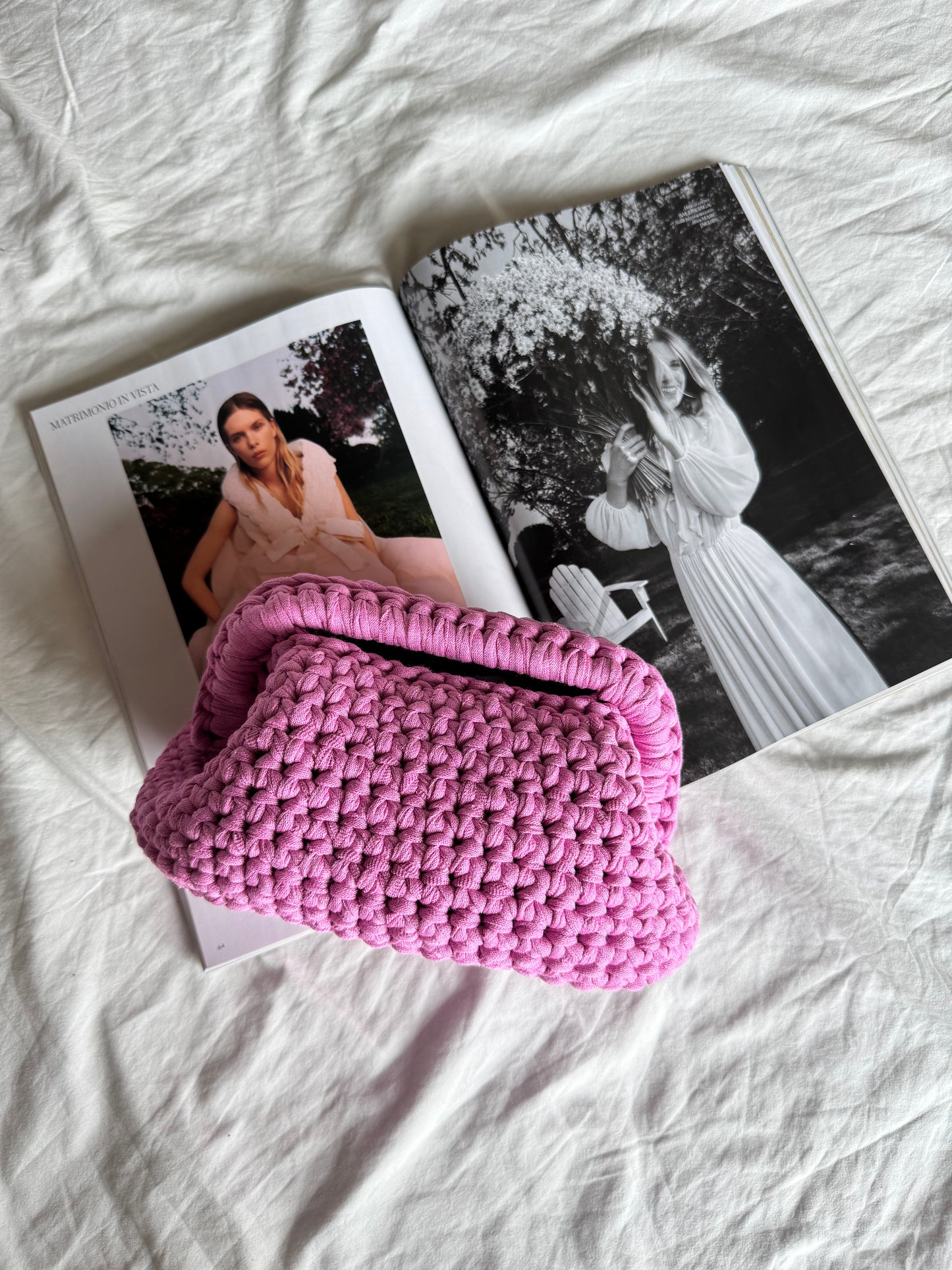 CLOUD bag standard// rosa glicine con manico