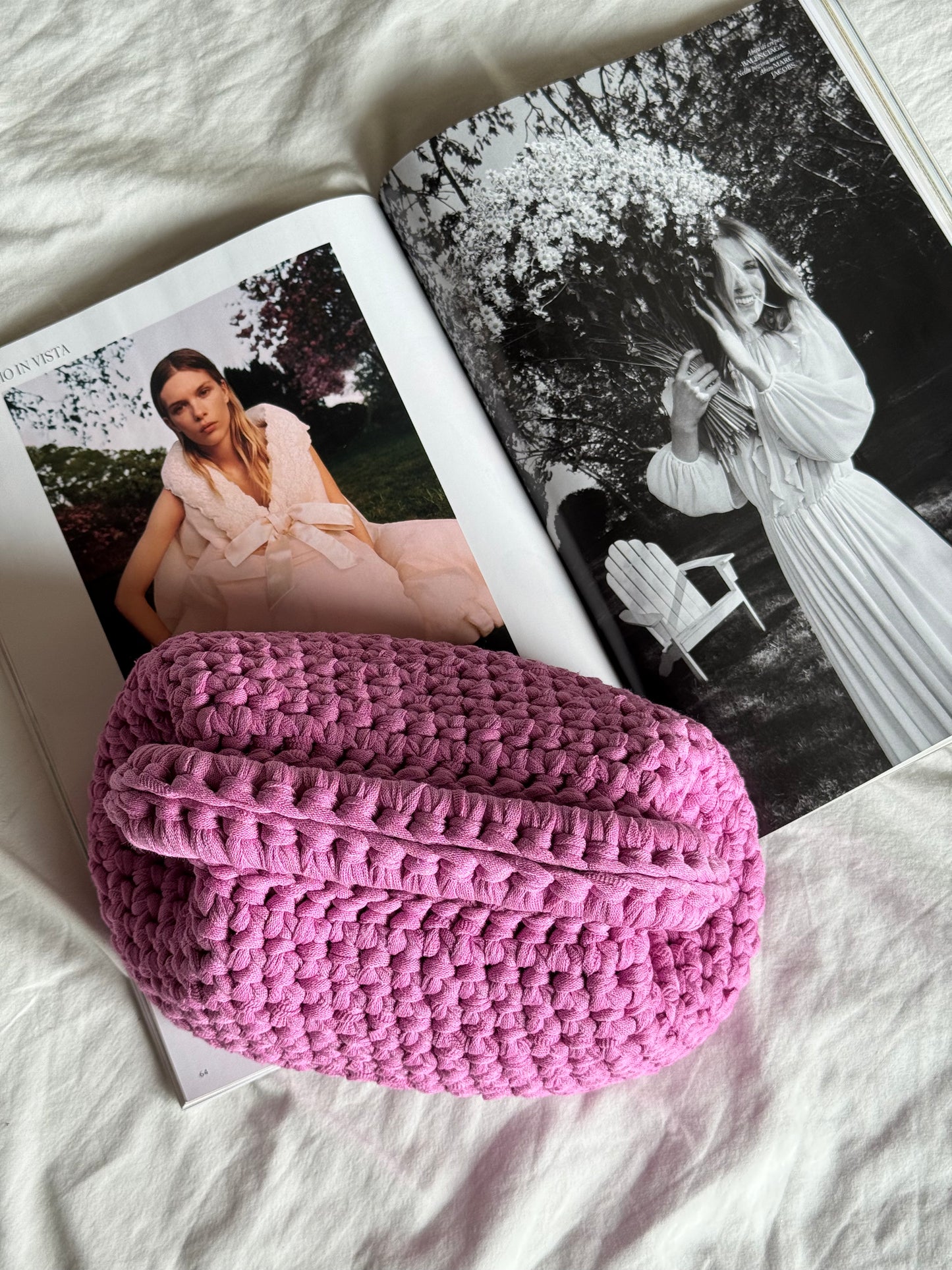 CLOUD bag standard// rosa glicine con manico