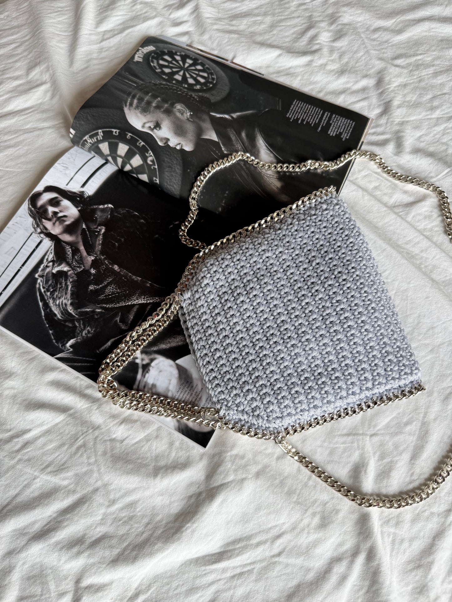 STAR bag mini// ghiaccio lurex