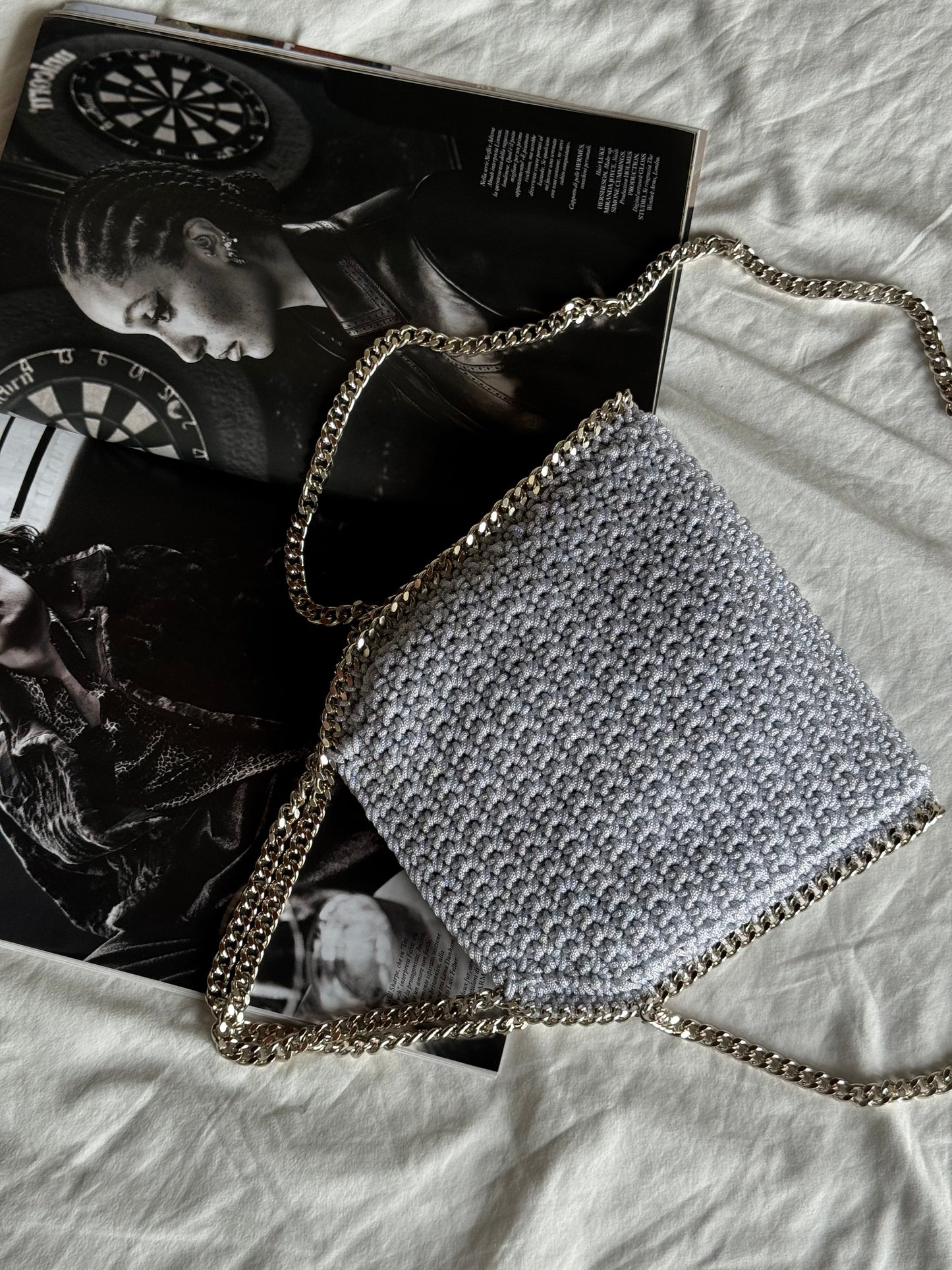 STAR bag mini// ghiaccio lurex