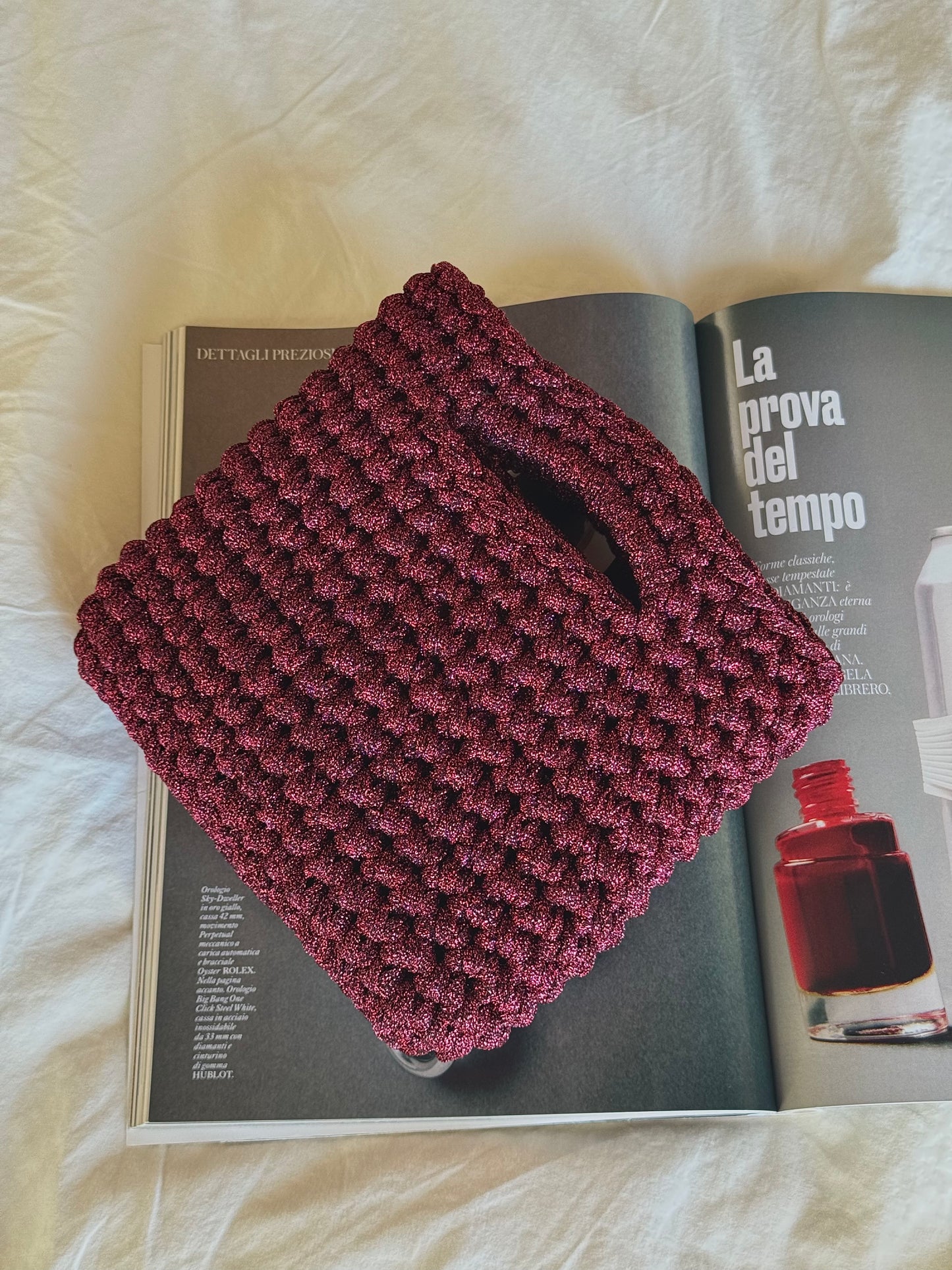 MINOU bag standard// bordeaux lurex