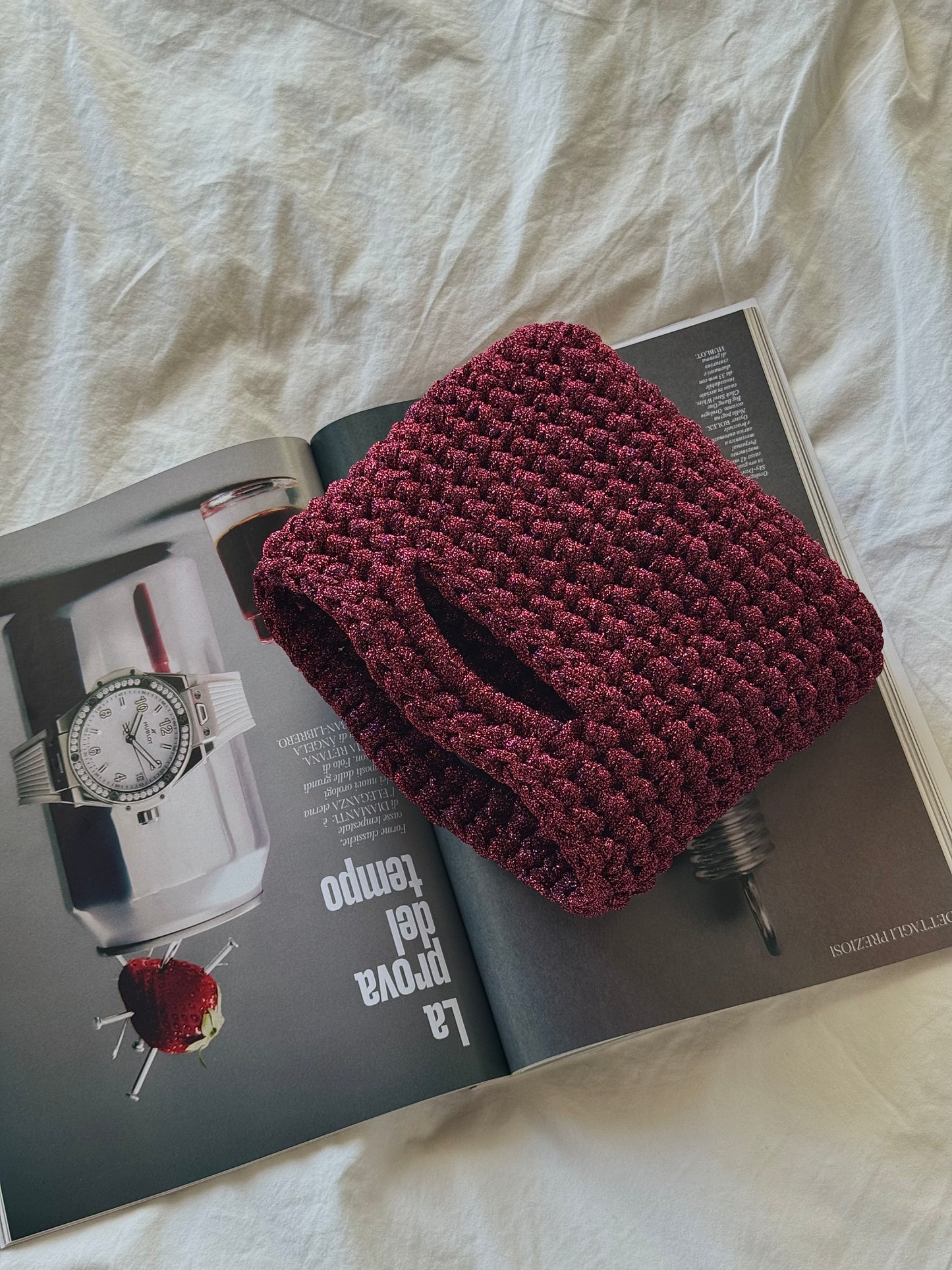 MINOU bag standard// bordeaux lurex