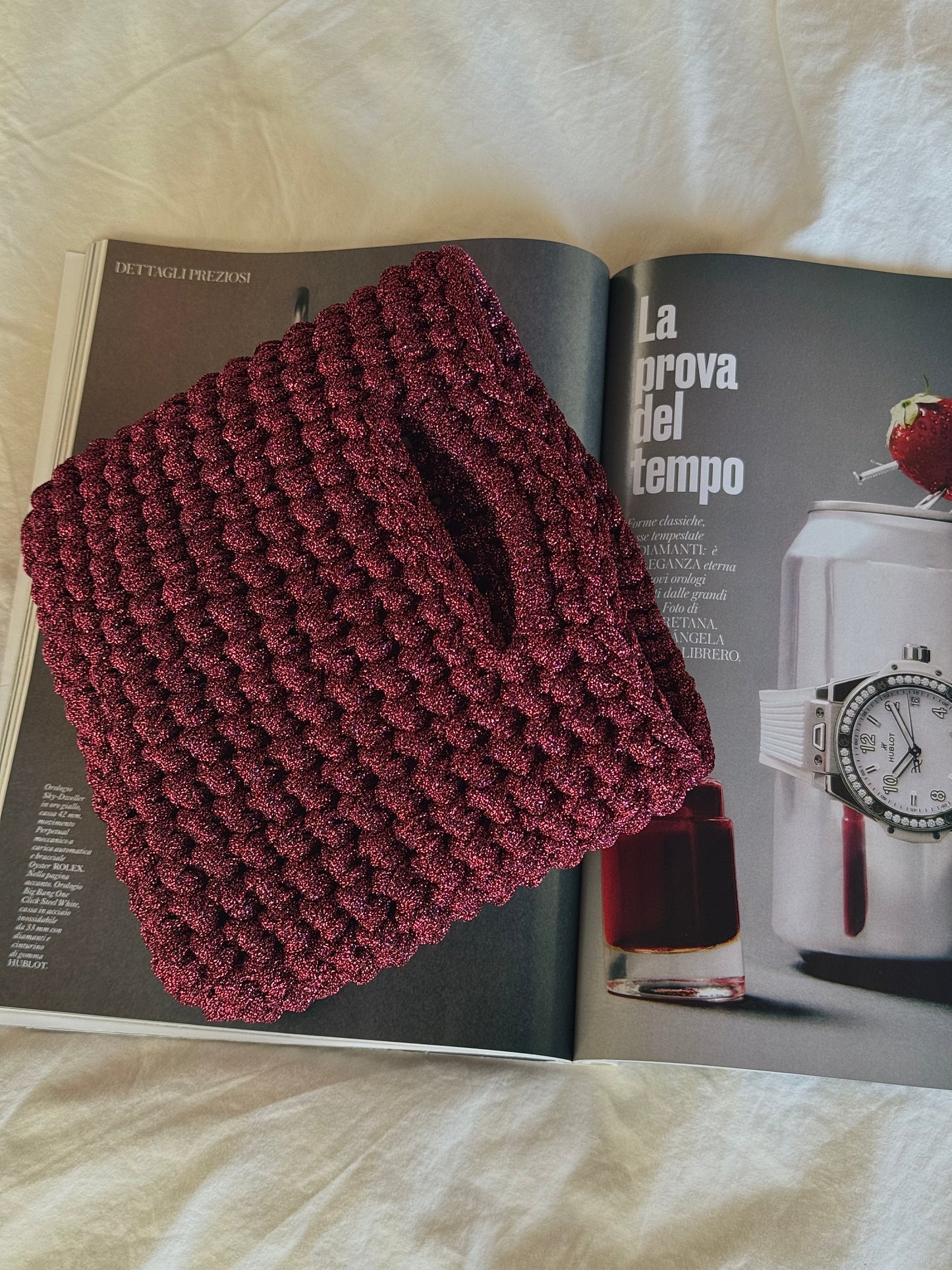 MINOU bag standard// bordeaux lurex