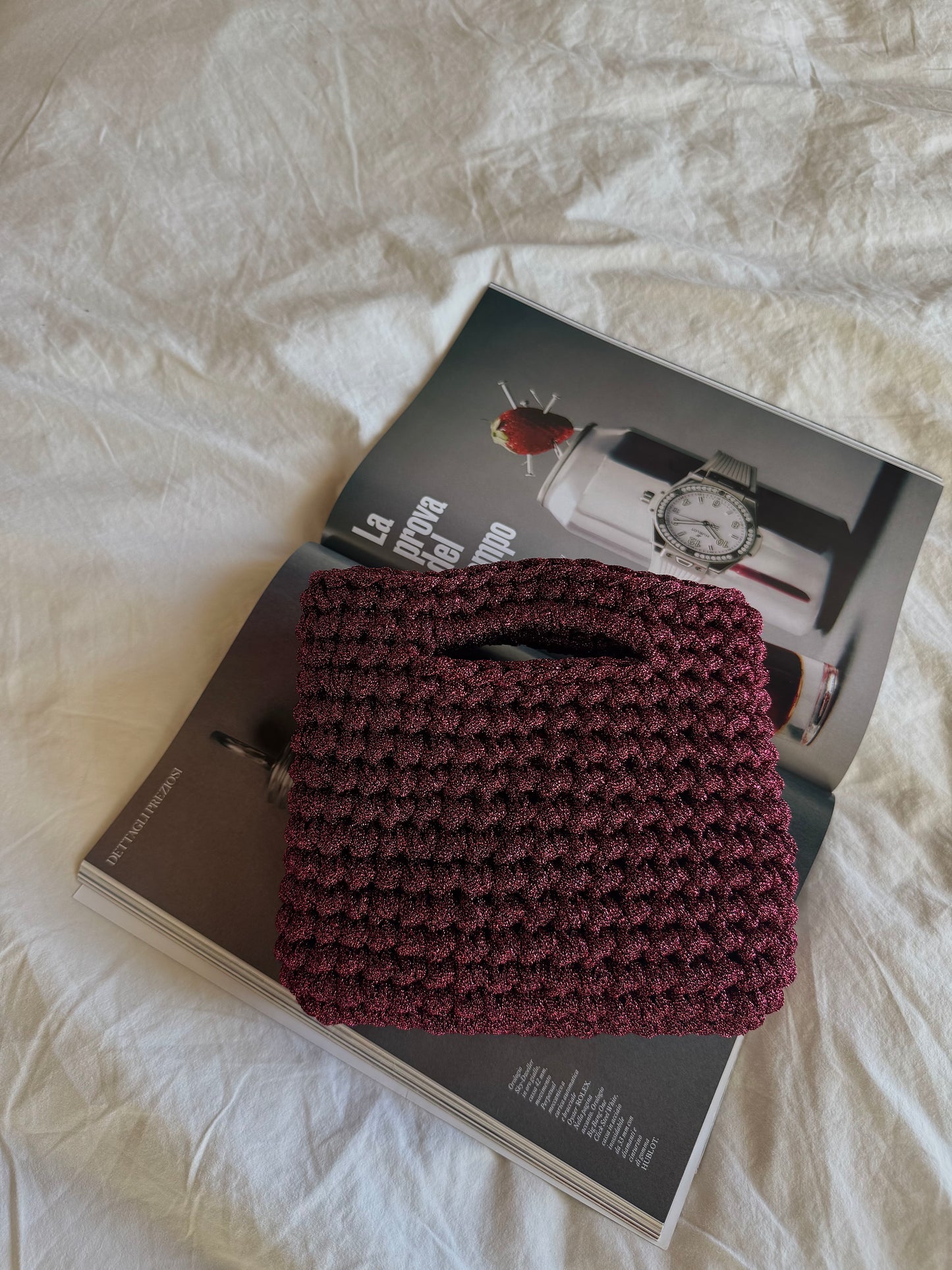 MINOU bag standard// bordeaux lurex