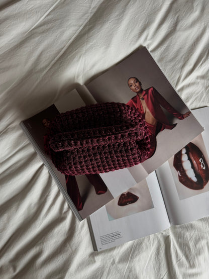 CLOUD bag standard// bordeaux lurex con manico