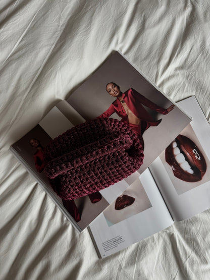 CLOUD bag standard// bordeaux lurex con manico