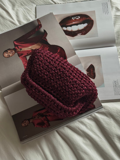 CLOUD bag standard// bordeaux lurex con manico