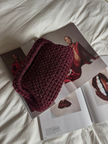 CLOUD bag standard// bordeaux lurex con manico